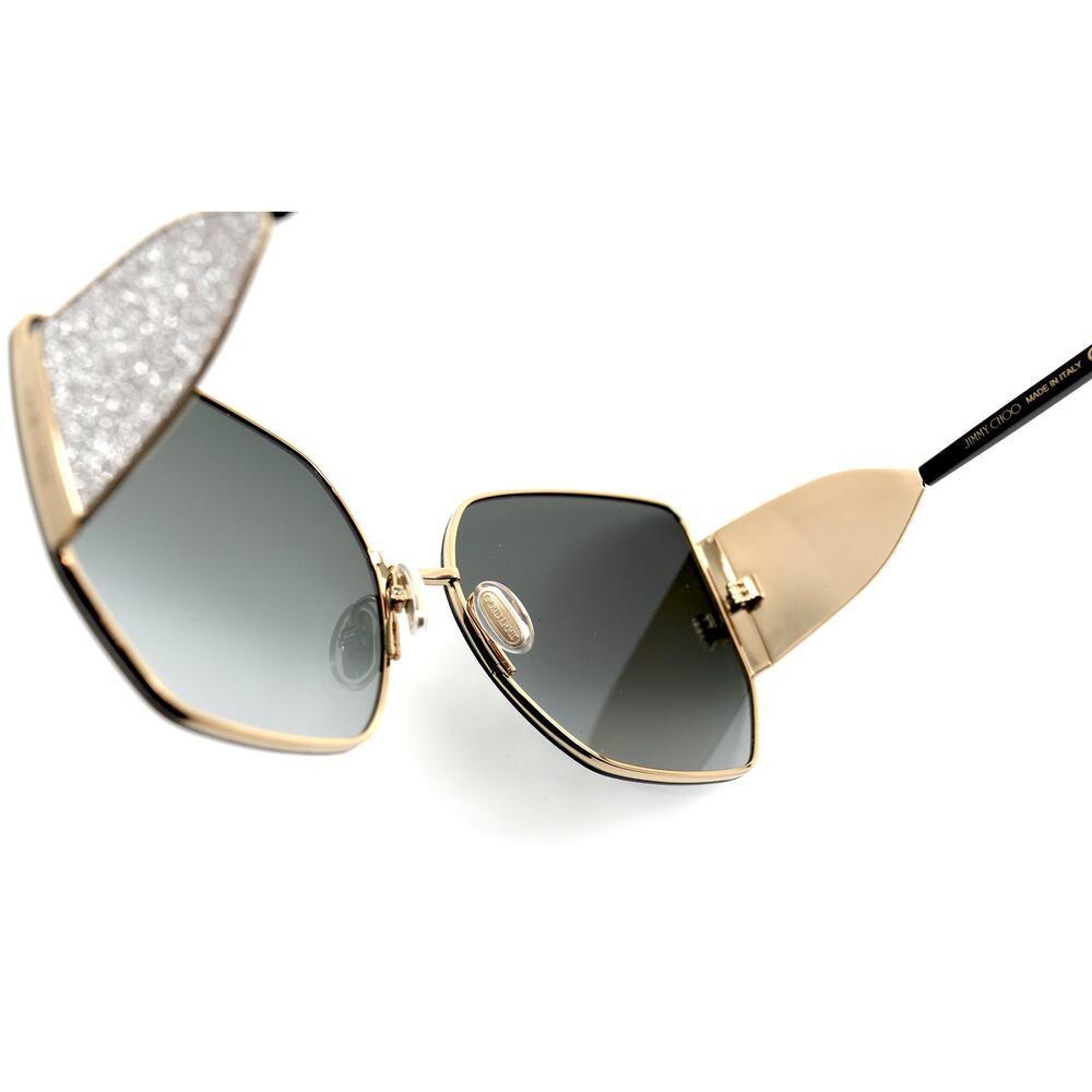 NEW JIMMY CHOO RIVER/S 2M2 GOLD GREY AUTHENTIC SUNGLASSES - Picture 13 of 14